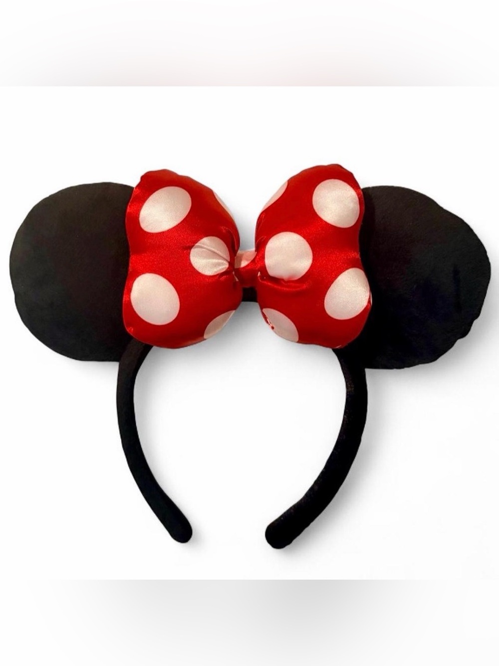Disney Minnie Mouse Headband with Red & White Polka Dot Bow